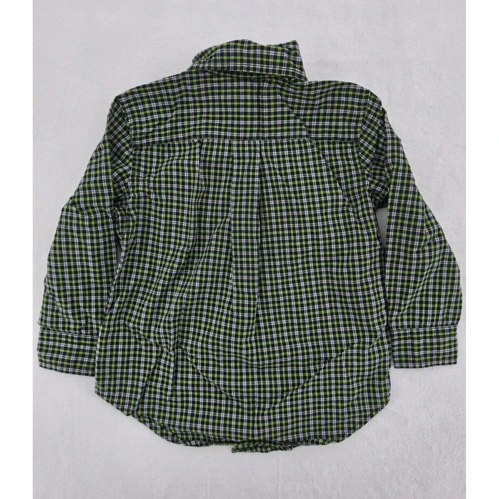 Ralph Lauren Boys Green Black Plaid Button Down Shirt Long Sleeve Size 3T Cotton